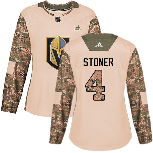 Adidas Golden Knights #4 Clayton Stoner Camo Authentic Veterans Day Women's Stitched NHL Jersey - Click Image to Close